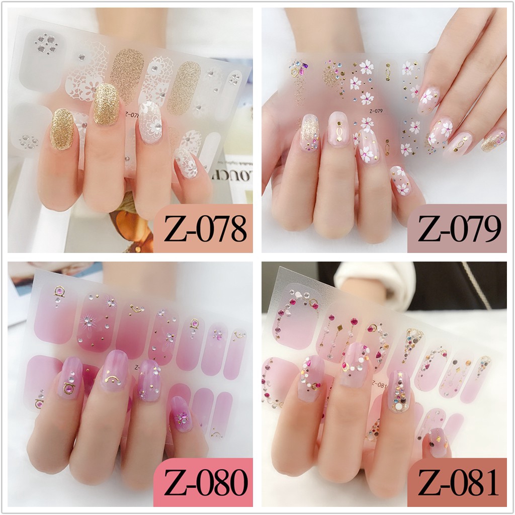 3D Vision Finger Nail Sticker Party Style Nail Art Diamond Pearl Gem ...