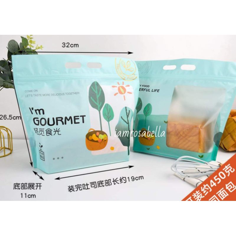 Resealable Toast Bread Bag 450g Loaf Portable Bekas Roti Plastik Pastry ...