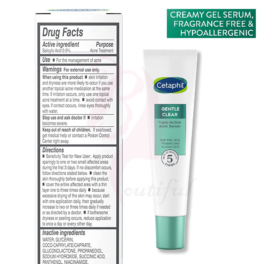 Cetaphil Gentle Clear Acne Facial Cleanser/Moisturiser Salicylid Acid