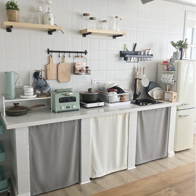 Kitchen Curtain Cabinet Cupboard Shelf Rack Wardrobe Tabletop Cover ...