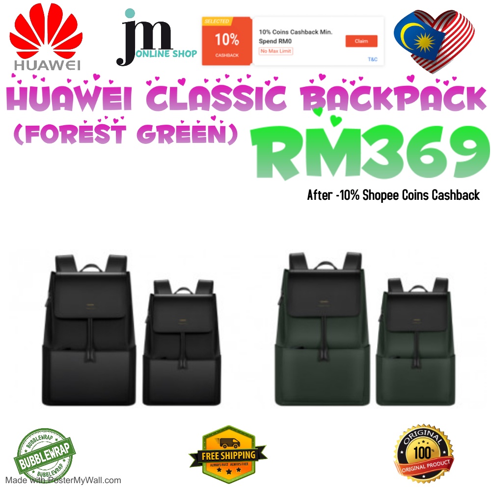 HUAWEI CD62 CLASSIC BACKPACK 100% ORIGINAL MALAYSIA | Shopee Malaysia