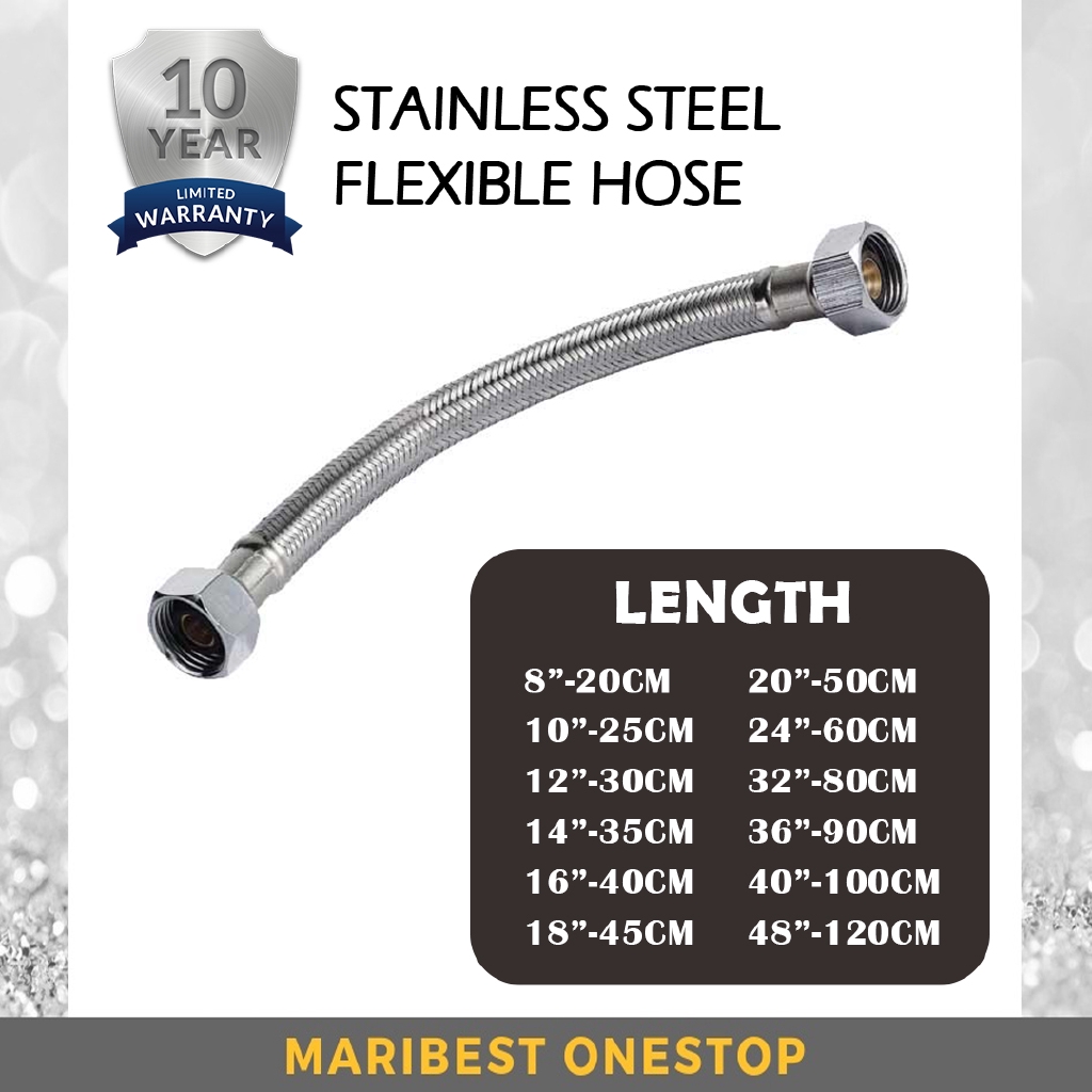 Stainless Steel Flexible Braided Hose (20cm- 120cm)