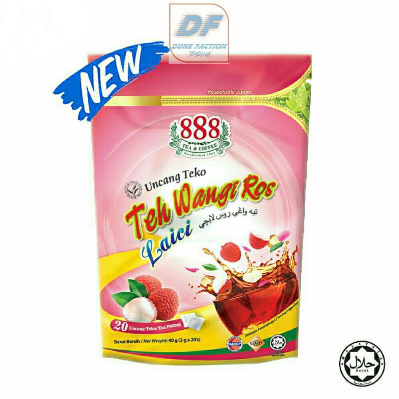 888 Teh Wangi Ros Laici Lychee PotBag 20's x 2gm | Shopee Malaysia