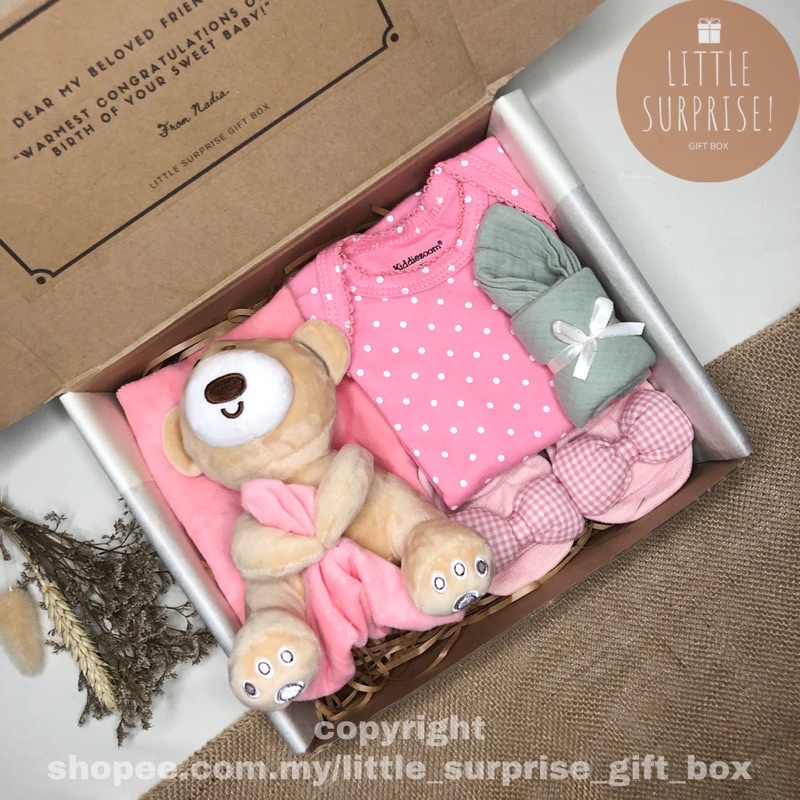 *Ready Stock* Baby Girl Newborn Gift Box Hadiah Hamper Bayi set romper ...