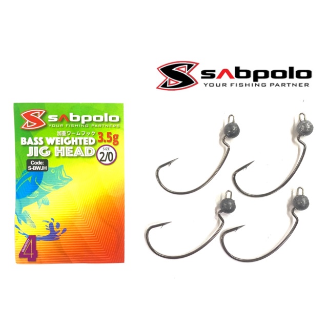 SABPOLO Bass Weighted Jig Head Hook 3.5g