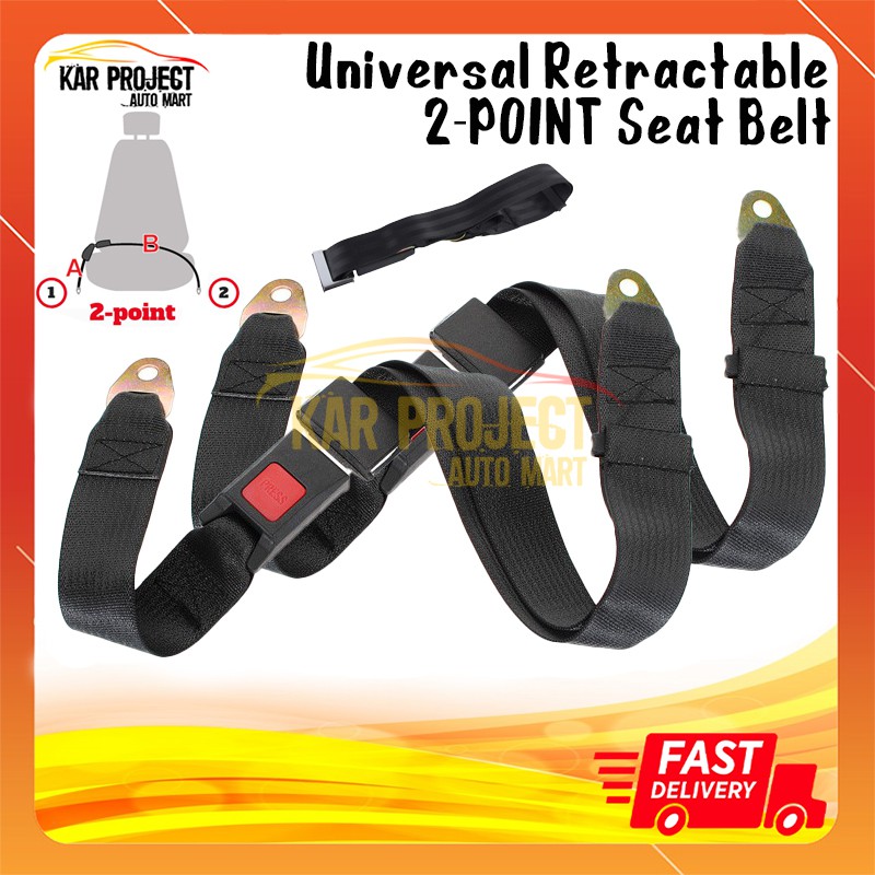 2 Point Universal Adjustable Seat Belt Auto Car Safety Seat Lap Belt ...