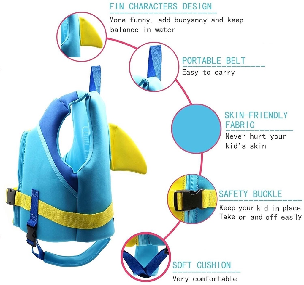 📦 Malaysian stock📦Gogokids Shark Fin Kids Life Jacket Water Safety ...
