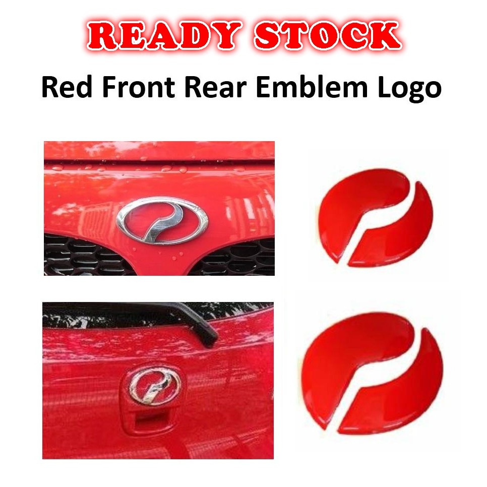 Perodua Front Rear Emblem Logo Sticker Reflecting Sheeting RED Color ...