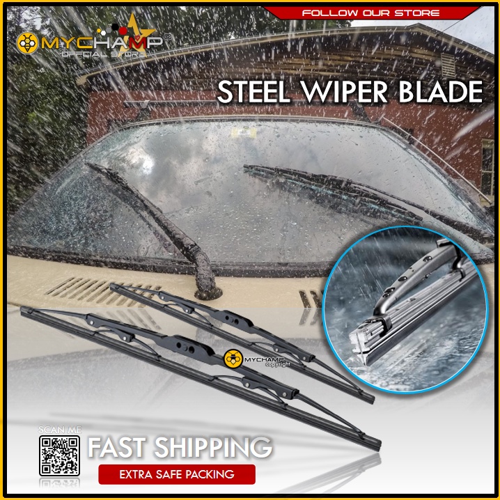 Steel Wiper Blade - Perodua / Proton Waja / Old Persona / Gen2 / Satria ...