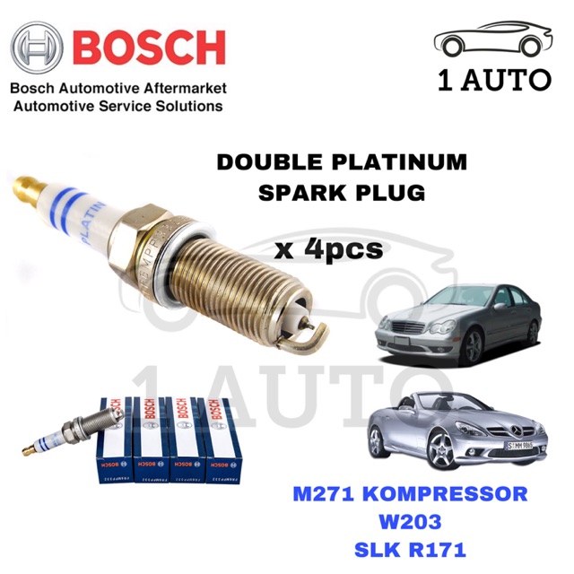 BOSCH DOUBLE PLATINUM SPARK PLUG MERCEDES M271 KOMPRESSOR engine W203