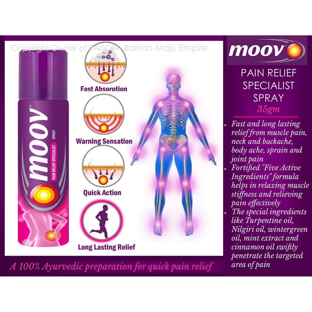 MOOV PAIN RELIEF SPECIALIST SPRAY 35gm Shopee Malaysia