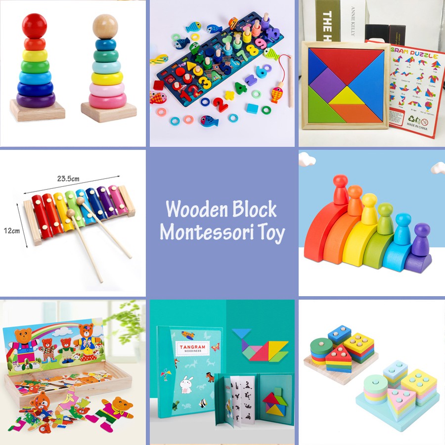 Baby Montessori Toy Wood Puzzle Toy Kids Magnetic Puzzle Children Gift ...