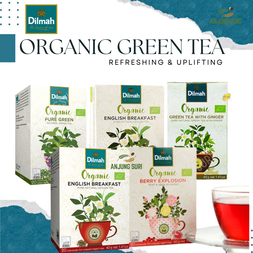 Dilmah Organic Green Tea Organic English Breakfast Tea Organic Green