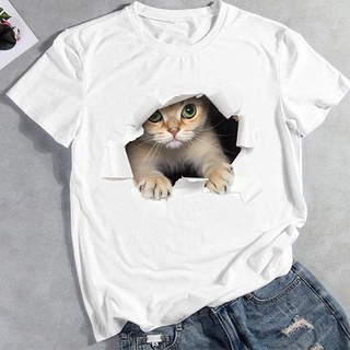 Women T-shirt Y2k Crop Tops Tees Cat Print Slim Graphic Summer Korean  Fashion Harajuku Streetwear Short Sleeve Aesthetic Clothes