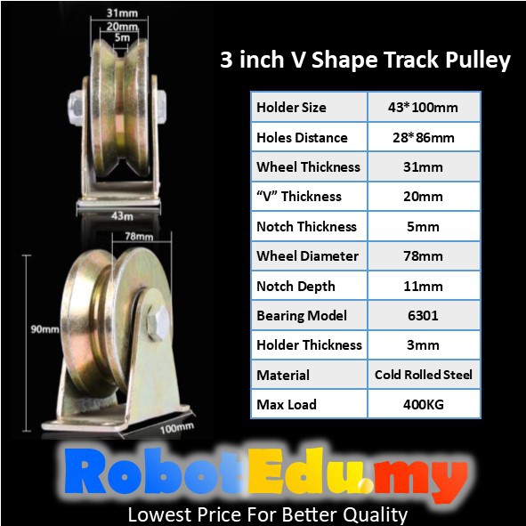 3 inch (v shape)