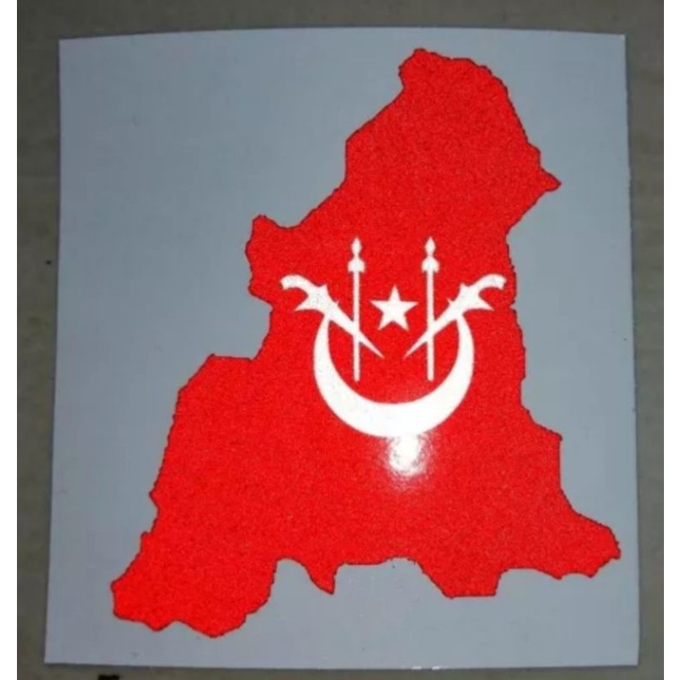 sticker peta bendera kelantan pantul cahaya Shopee Malaysia