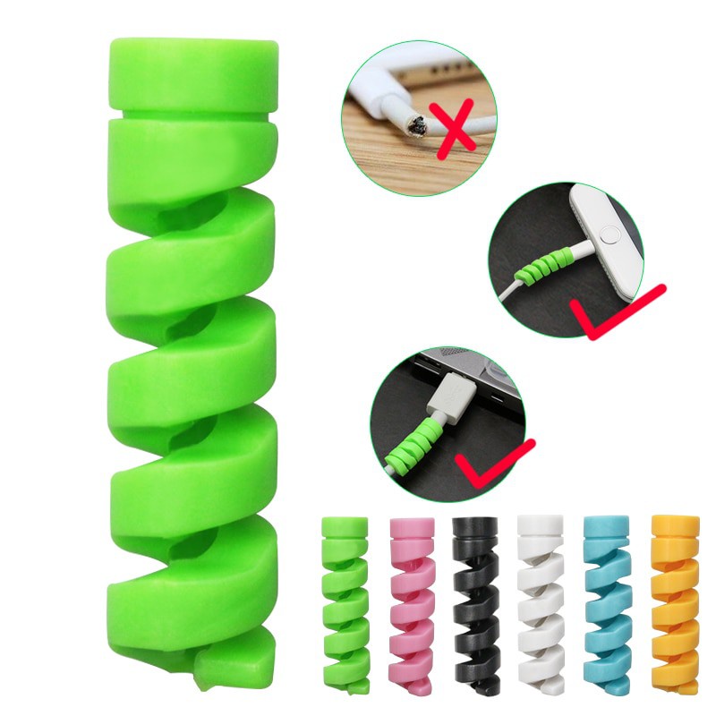 Silicone Universal Data Line Protector Anti Breakage Spiral Cable Cord ...