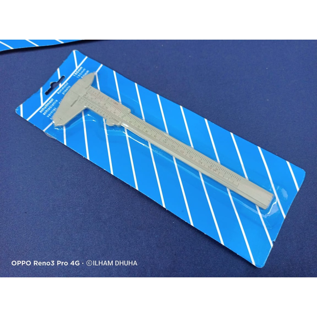 Pembaris Ruler Ukur Ukuran 0 - 15cm Plastic Vernier Caliper sliding ...