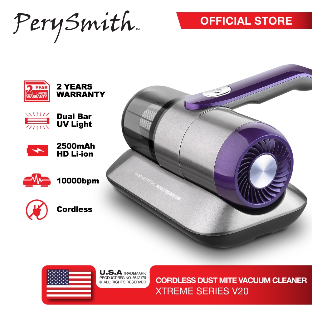 PerySmith Cordless Dust Mite Vacuum Cleaner XTREME Series V20 Shopee