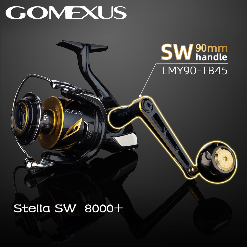 Hunter-90】Gomexus Power Reel Handle with Titanium knob used For Shimano  Stella SW Twinpower SW Daiwa Saltiga Saltwater Fishing reels LMY-90