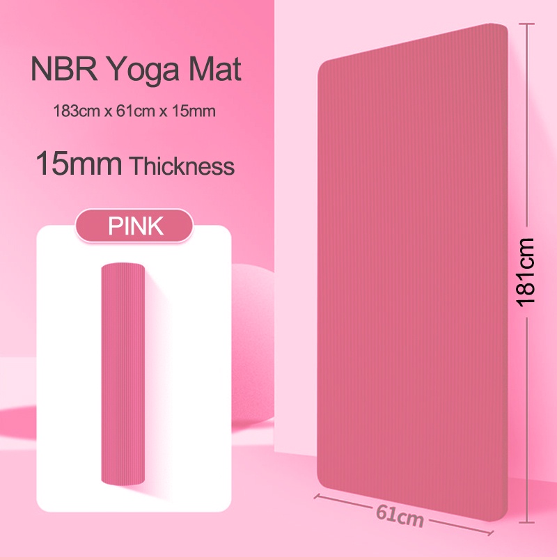 90CM 20MM 5 Colors Thick NBR Non-slip Washable Fitness Yoga Pilates Mat
