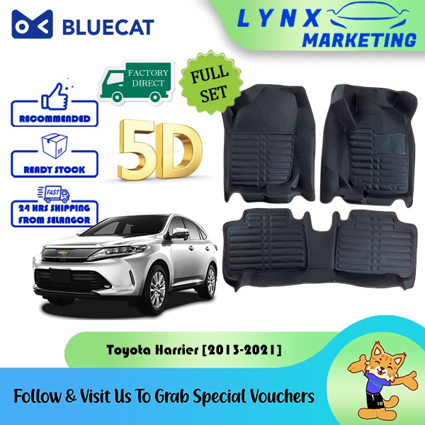[1 Set&Free Ship] BLUECAT 5D CARPET Toyota Harrier (2013 2021) Car