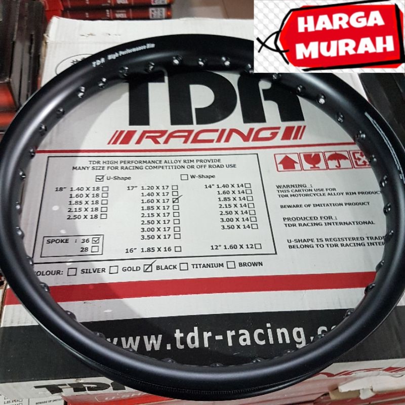 Rims TDR USHAPE black 160 17 | Shopee Malaysia