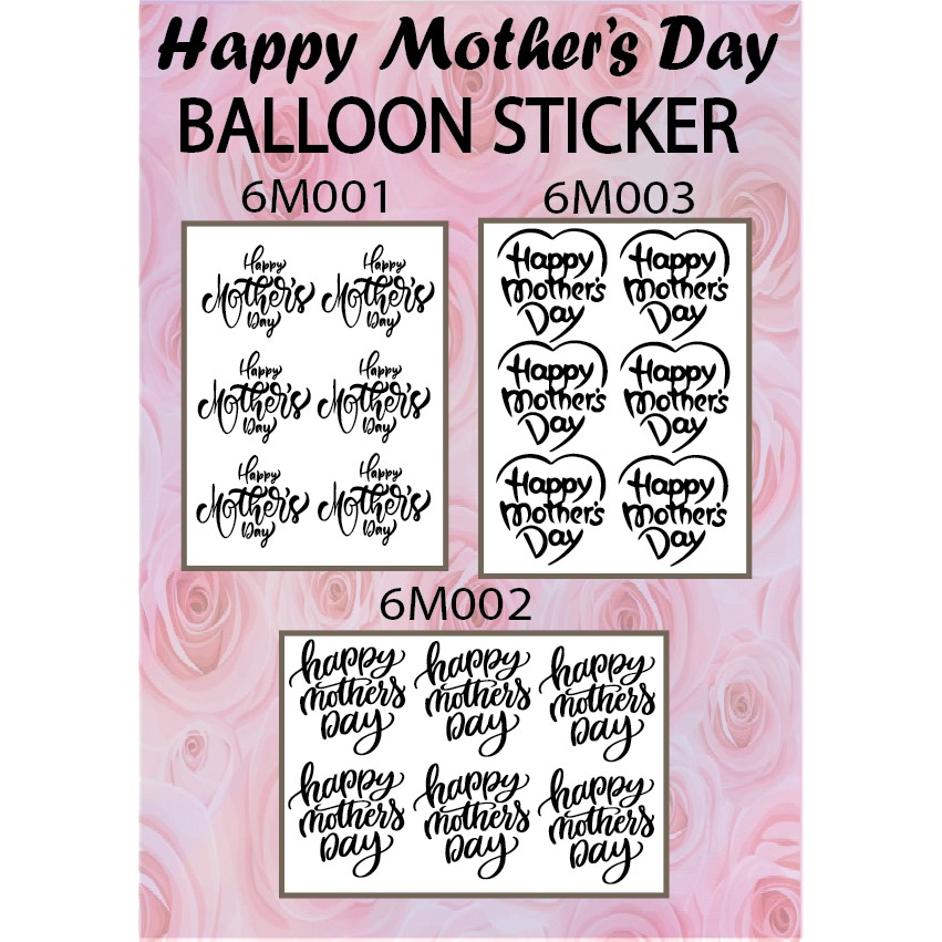 Mother's Day Balloon Stickers - 12 Gold & Rainbow Bobo Balloon Decals For Party Decor