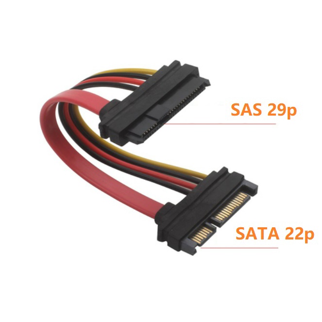 SFF-8482 SAS 29 Pin HDD 29p to 22pin 15+7p Main Board SATA Cable ...