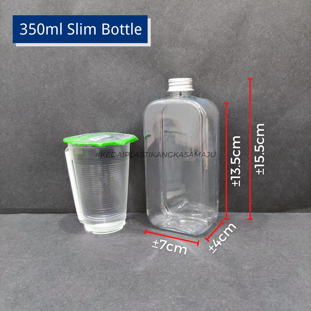 Botol Plastik (250ml, 300ml, 350ml, 500ml) - Slim Bottle, Flat Bottle ...