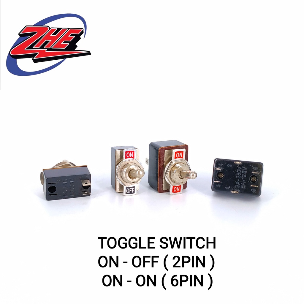 (2 Pin on-off) (6 Pin on-on) 3A 250V Black Toggle Switch (1002951/3746 ...