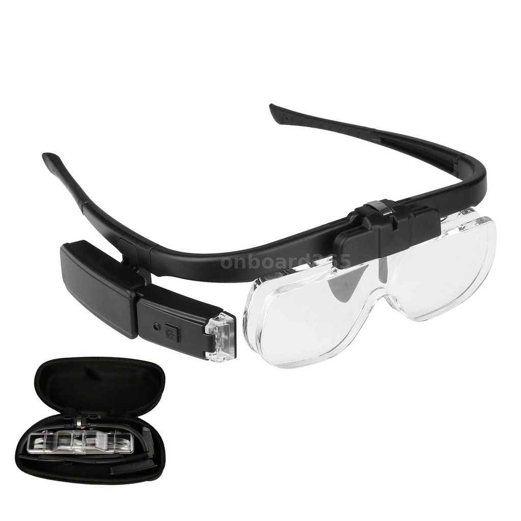 4.5X Magnifying Headset with LED Light Magnifying Glass Head Mounted ...