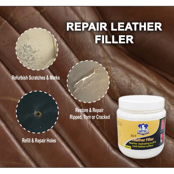 OTTER LEATHER FILLER Vinyl Repair Filler Compound for Leather Cracks/Burns (Car Seat Sofa