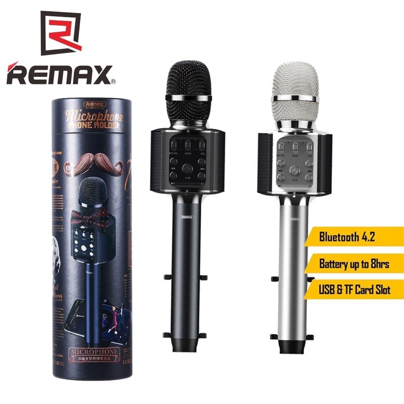 REMAX WIRELESS MICROPHONE WITH PHONE HOLDER MODEL:-🌹 K-05🌹 | Shopee ...