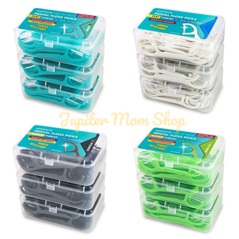 Watsons Dental Floss Picks Flat Thread Mint / Round Thread Original