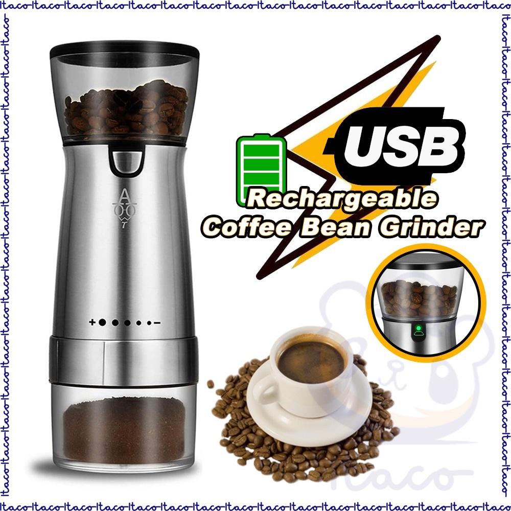 Mini Wireless USB Electric Automatic Coffee Bean Grinder Espresso, Portable  Adjustable Conical Burr Coffee Bean Grinder