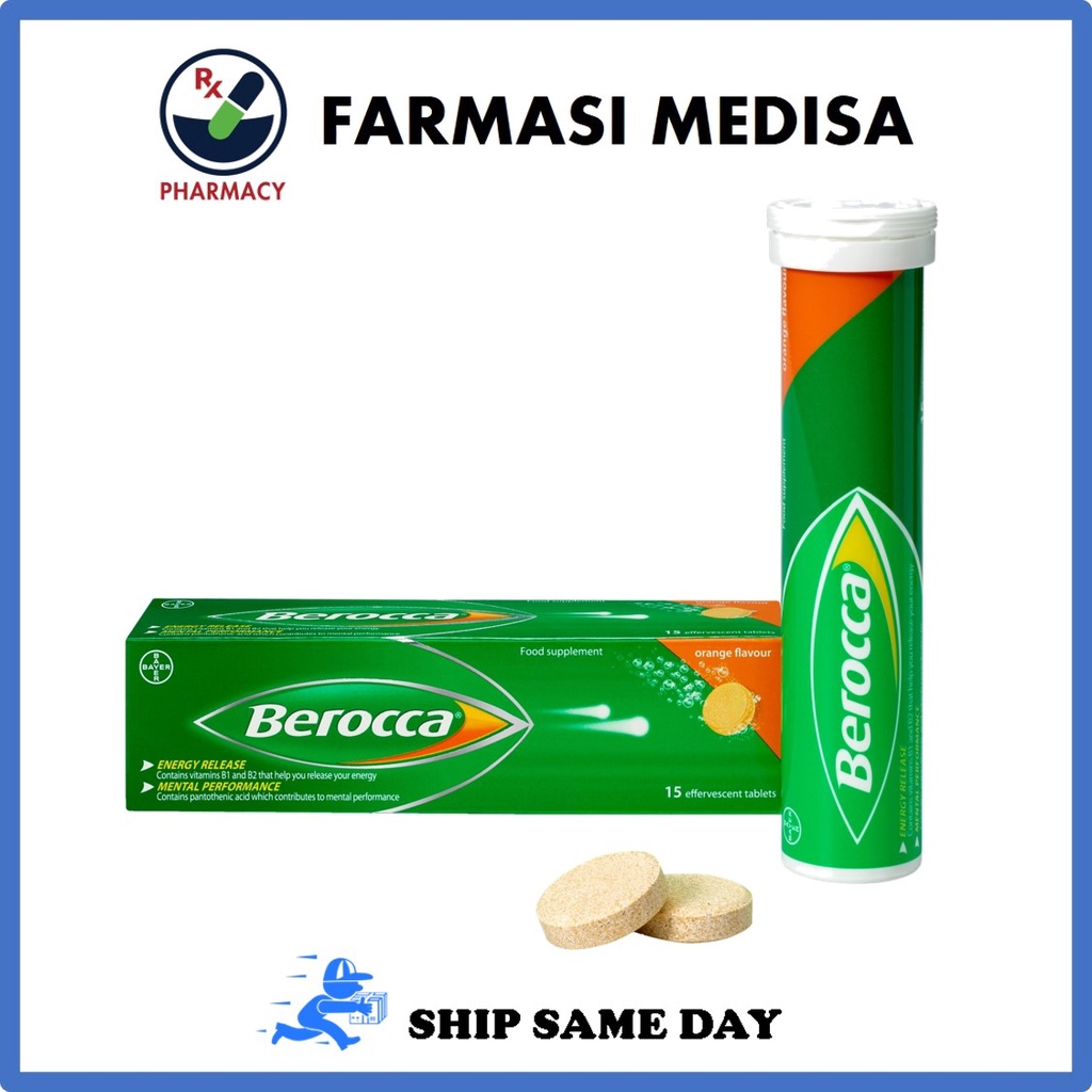 (SHIP SAME DAY) Berocca Effervescent Multivitamin Orange Flavour 15s ...