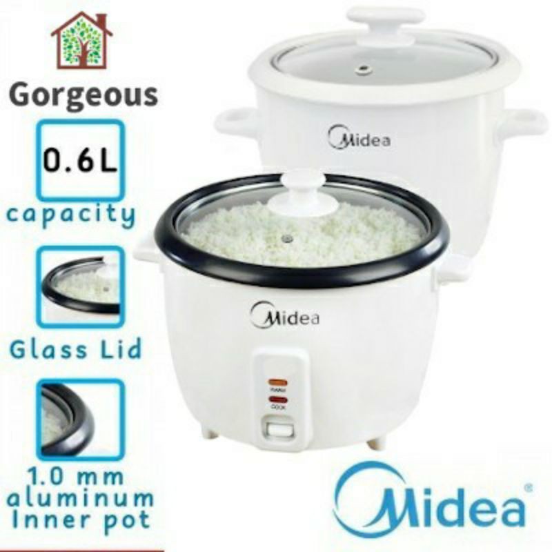 MIDEA 0.6L Mini Conventional Rice Cooker (MG-GP06B/MGGP06B | Shopee ...