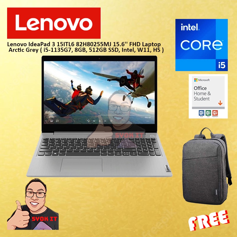 LAPTOP LENOVO IP3 15ITL6 82H800P7MJ Blue / 82H80255MJ Grey I5-1135G7 ...
