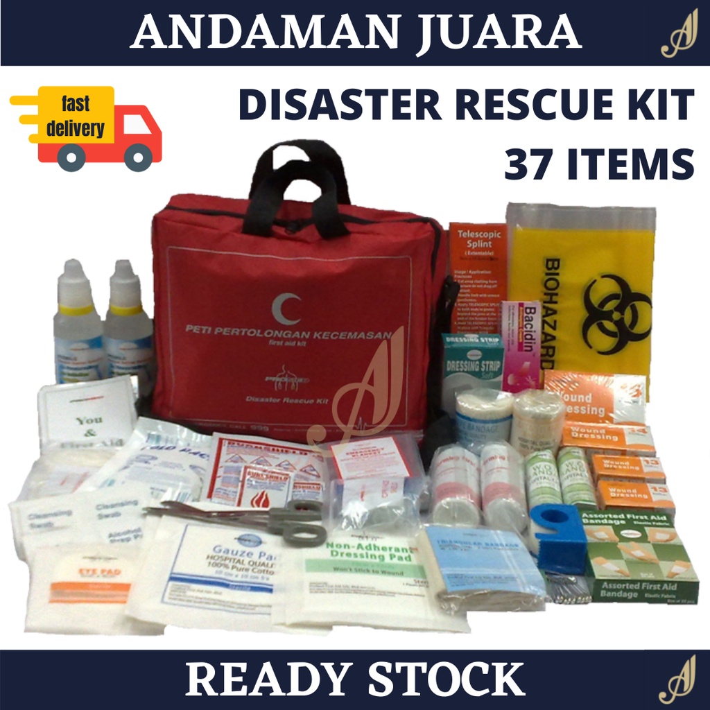 Disaster Rescue Kit 37 items - Relief and Rescue Shoulder Strapped Hand ...