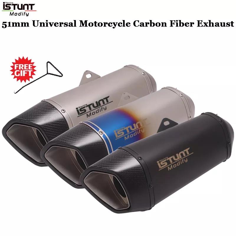 iSTUNT Universal 3651mm motorcycle exhaust with Db killer stickers