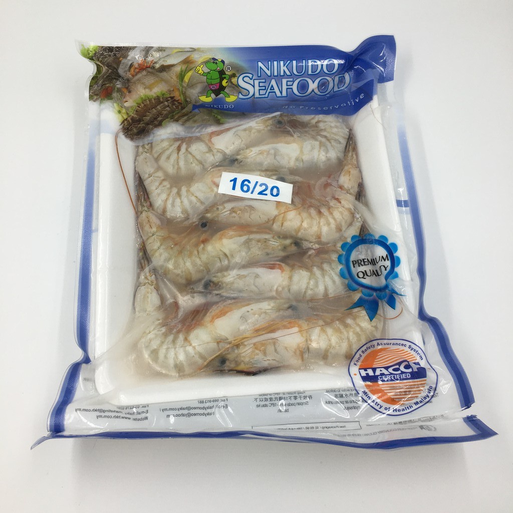 Nikudo Sea White Prawn Hoso 16 20 Pcs Kg 野生海明虾（全壳） Prawn Seafood Udang