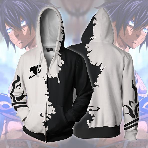 FAIRY TAIL Zipper Hoodie Anime Zipper Coat 3D Hoodie Jacket Outerwear Casual Tops Shopee Malaysia