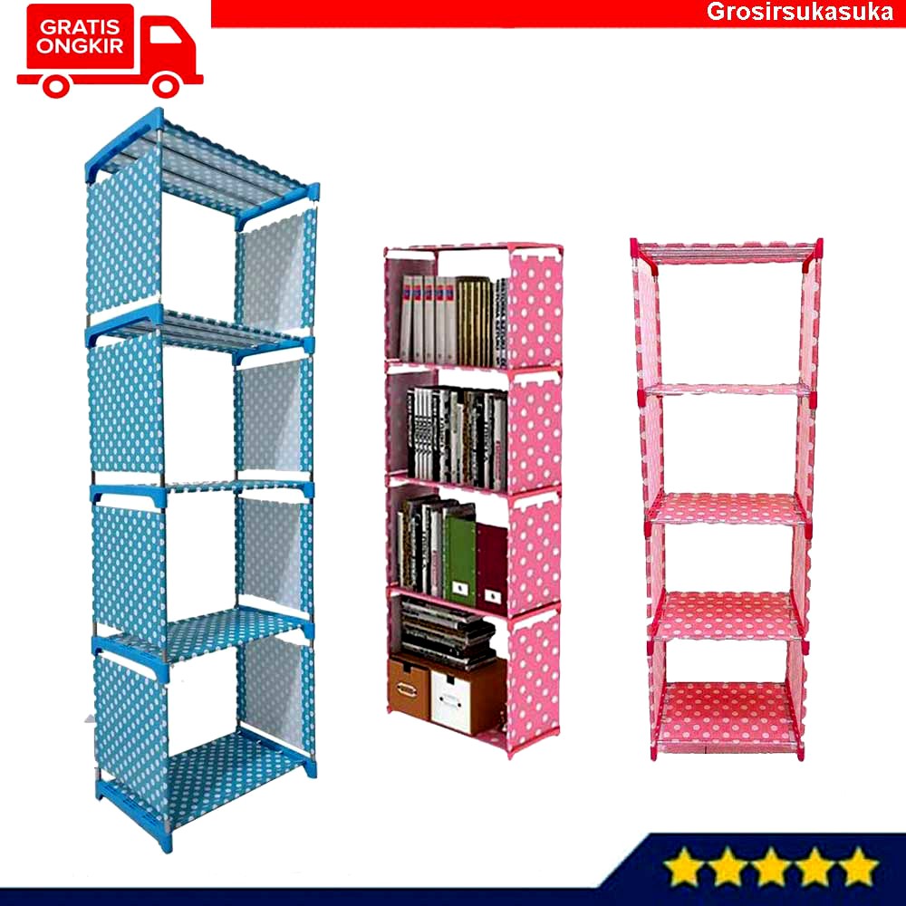 Portable Bookshelf 5 Level 4 Stacking Versatile Shopee Malaysia