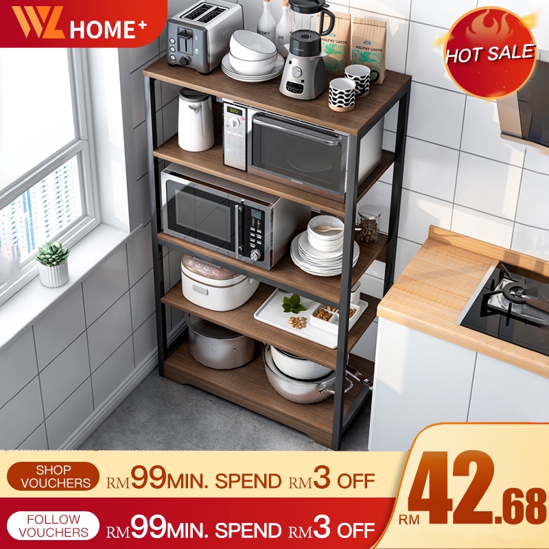 Kitchen Storage Rack 3/4/5 Tiers Rack Rak Dapur Multi-layer Organizer ...
