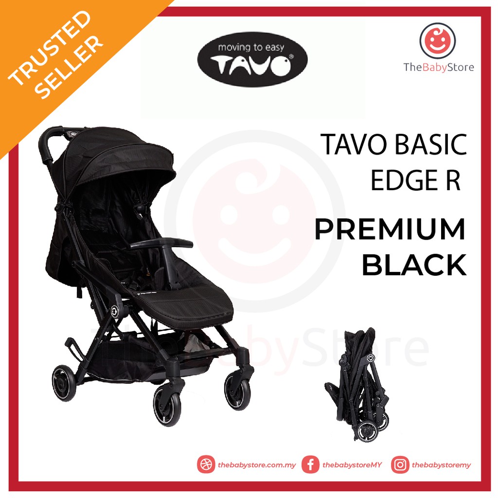 Tavo Basic Edge R Stroller Premium Black Compact Cabin Size Shopee Malaysia