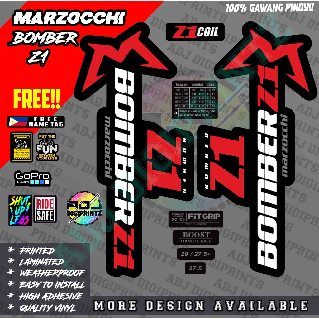 MARZOCCHI Bomber Z1 MTB Fork Decals Sticker More Design | Shopee Malaysia
