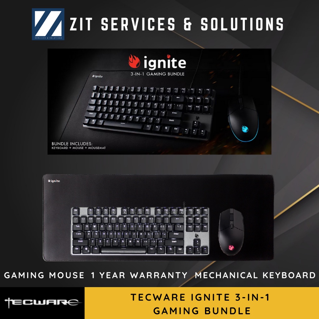 Tecware Ignite Gaming Bundle Combo Keyboard + Mouse and Mousepad