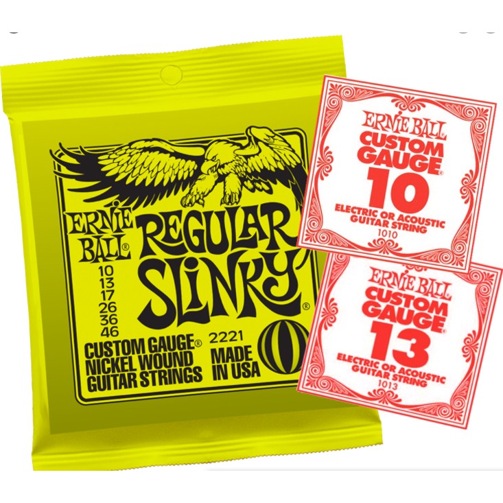 ERNIE BALL REGULAR SLINKY NICKEL WOUND ELECTRIC GUITAR STRINGS - 10-46 GAUGE