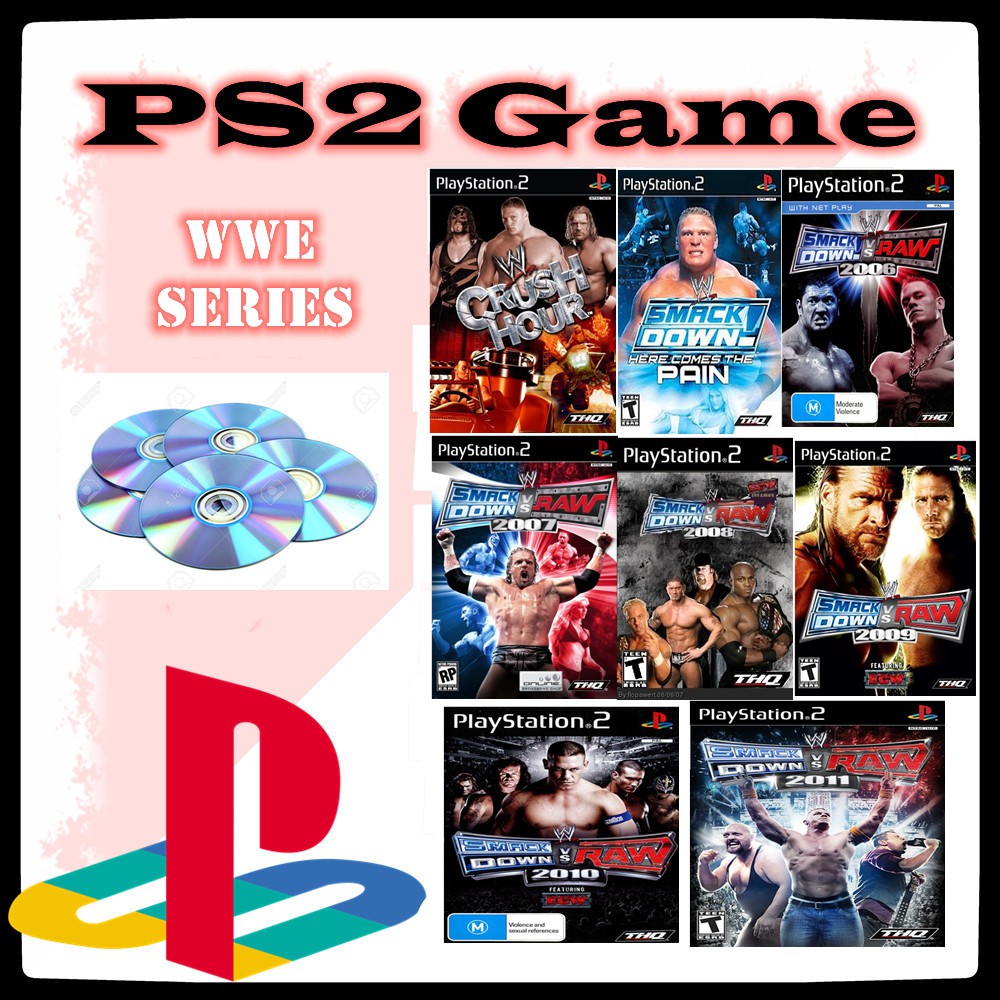 💥 Ps2 Game / WWE Series / WWE Crush Hour / WWE Smackdown! vs. RAW 2011 /  Good Quality Purpleray CD💥 | Shopee Malaysia